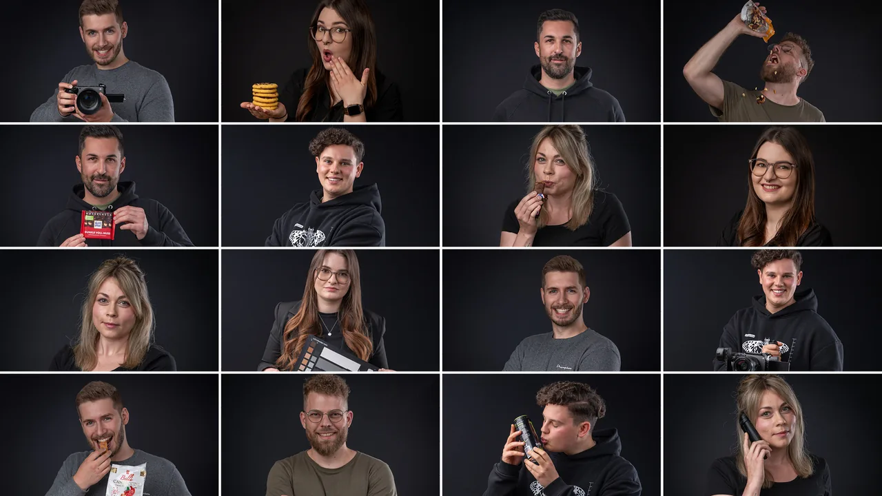 Das Team von rocketstaff: 16 Mitarbeiterinnen und Mitarbeiter in einer Portrait-Collage